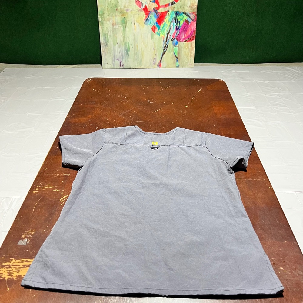 WonderWink Four-Stretch V-Neck Scrub Top Pewter Gray Womens Medium 6108 - Picture 2 of 11